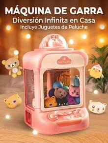 Máquina de Garra Mini para Niños con Juguetes de Peluche, Juego Interactivo de Casa con Música y Luces, Modelo Rosa con Diseño Tierno de Conejo, Incluye 10 Muñecos y 10 Huevos Sorpresa, Funcionamiento con Controles Manuales y Alimentación USB, Ideal como Regalo para Niñas y Niños en México, Diversión Creativa para Fiestas, Cumpleaños y Actividades Familiares, Máquina Compacta para Atrapar Peluches y Premios Pequeños, Acrílico Transparente y Garra Flexible que Facilita el Juego, Estilo Adorable para Decorar Habitaciones Infantiles y Mantener a los Peques Entretenidos por Horas - Rosa - Ver 2