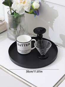 1 件/2 件铁制简约圆形托盘，珠宝和化妆品收纳，入口通道和咖啡桌装饰，浴室和植物托盘 - 彩色 - 查看 14