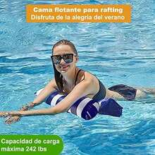 2 Juegos de Hamaca Inflable,3 Válvulas Inflables Hamaca de Agua,Plegable Flotador Piscina con Bomba de Aire,Multiusos para Silla de Descanso, Drifter,Hamaca Flotante para Alberca(Azul Claro y Verde) - 2 Válvulas(Azul oscuro y Rosa) - Ver 2