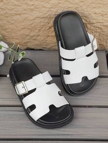 Minimalist Strap Comfortable Versatile Casual Slippers - White - View 4