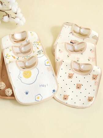 婴儿U型防水围兜，A级棉透气婴儿口水巾，婴儿防吐奶巾，儿童喂奶围兜