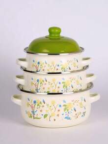 Zestaw 1/3 szt. wielofunkcyjnych naczyń emaliowanych o średnicy 16-20 cm, lekki i przenośny. Zawiera garnek do zupy, garnek do gulaszu i patelnię z powłoką nieprzywierającą. Łatwy w czyszczeniu. Nadaje się do kuchenek gazowych i indukcyjnych. Trwały. Niezbędny w kuchni domowej i restauracyjnej. Zestaw naczyń emaliowanych, niezbędny w kuchni, akcesoria kuchenne, dekoracje kuchenne, Walentynki, Ramadan, Eid Al-Fitr, wielkanocny pomocnik kuchenny. - Wielokolorowe - Zobacz 12