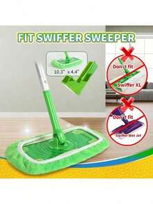 10pcs Flat Mop Replacement Cleaning Cloth Pads, Washable And Reusable Slouchy Mop Pads, Floor Cleaning Mop Refills, Dry & Wet Use, Suitable For Kitchen, Bathroom, Home Cleaning Supplies - Multicolor - View 10