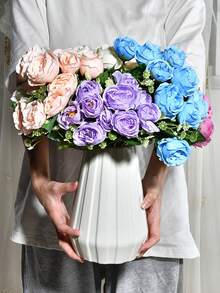 Artificial Roses Flowers Silk Hydrangea Fake Flowers Artificial Flowers Bouquet For Wedding Decoration Valentine's Day Decorations, Home Decor Office Decor Kitchen Decor Party Decor, Holiday Birthday Party Accessories - Multicolor - View 6