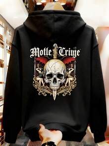 New XCSW Spring/Autumn Slim Print Hoodie - 黑色 - 查看 8