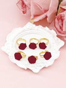 6pcs Rose Flower Hair Clips, Braided Hair Accessories, Bohemian Style Hair Claws, Hair Clips, Hair Pins, School Supplies