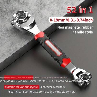 52-In-1 Socket Wrench Set With Anti-Slip Grip And Rotating Design - Durable And Easy To Use For Various Tasks