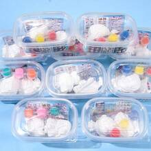 2件套DIY石膏小雕像套装，包含2个小雕像、1支画笔和3种随机颜色的颜料，适合学生、创意礼物、圣诞节、感恩节、毕业典礼等场合的艺术手工活动，DIY绘画石膏白色空白涂鸦盒 - 彩色 - 查看 1