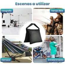 NIERBO Bolsa de Arena Resistente para Estudio Fotográfico Bolsa de Peso Diseño de Alforja para Fotografía Trípode Soporte Luz Patio Aire Libre Deportes Sets Fotografía Set 4 PZS (4 PZS Round)(4 PZS Square) - Multicolor - Ver 8