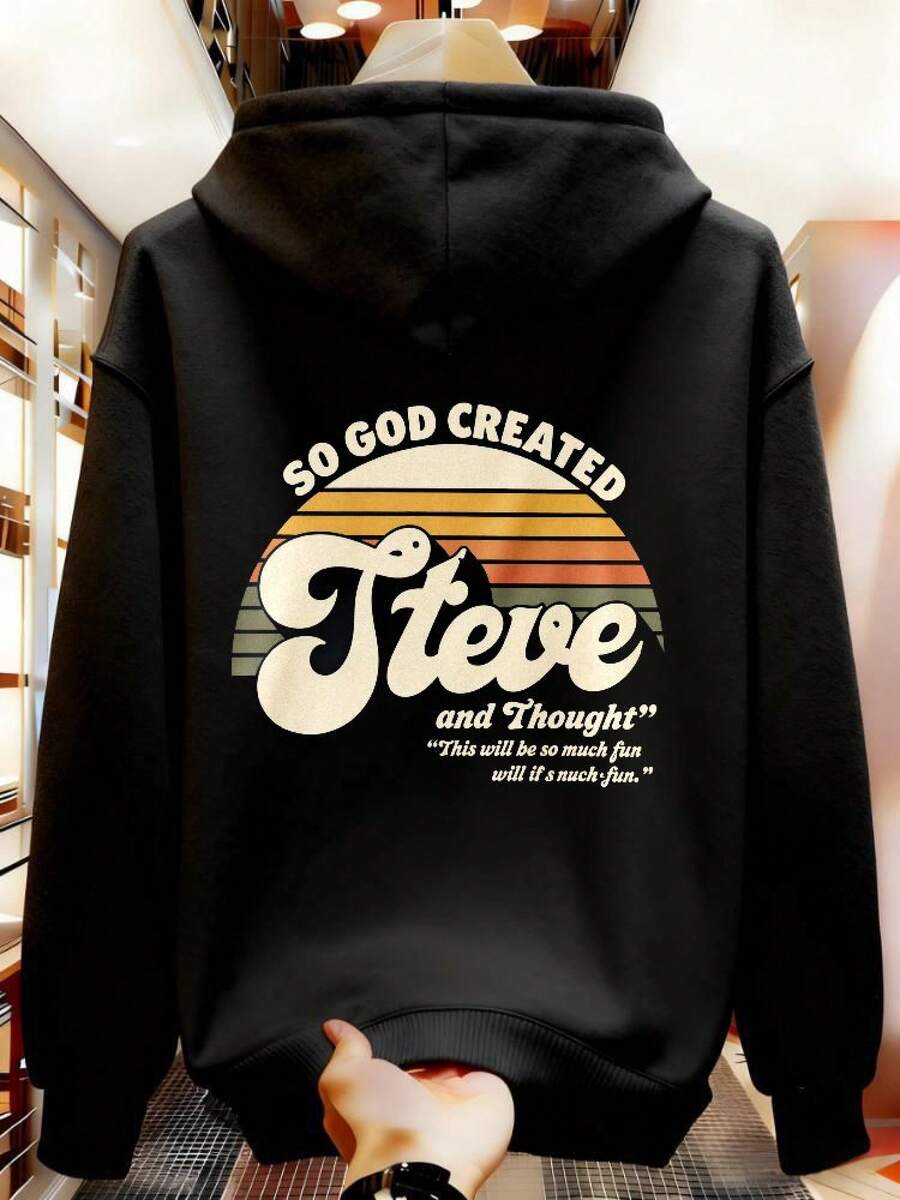 Men's Spring And Autumn Hoodie, Basic Multicolor Style, Wardrobe Essential, Versatile Style For Men RVWC - Black - View 1