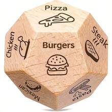 1 Pack Wooden Dice Gift For Valentine's Day, Couple Date Night Dice Gift, Love Game, Romantic Game Night, Rustic Design, Durable Craftsmanship, Solid Wood Material, 12-Sided Dice, Love Themed Game, Romantic Companion, Valentine's Day Shopper - Multicolor - View 8