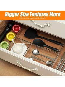 4件/8件/13件/25件套透明宠物桌面收纳盒，带多功能抽屉——非常适合收纳化妆品、厨房用具和日常用品。适用于秋季装饰、节日庆典和优雅的卧室装饰，为您的生活空间增添创意。 - 無色 - 查看 9