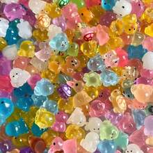 100pcs Glow-In-The-Dark Resin Mini Animal Assorted Colors, No Electricity Needed, Suitable For Garden, Party, Miniature Landscape, Aquarium, Doll House Decor, Christmas - Multicolor - View 8