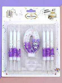 Sanrio Kuromi Theme Creative Candles, Birthday Party Candles, Theme Party Candles, 0-9 Number Candle Set, Cute Birthday Candles, Exquisite Cake Decorations.