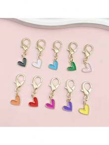 6pcs,Heart-Shaped Alloy Pendant Keychains, Durable Zinc Alloy - Warm Gifts For Teachers, Mothers, And Best Friends - Perfect Choices For Birthdays, Christmas, Thanksgiving, Teachers' Day, Weddings, And Graduation - Multicolor - View 9