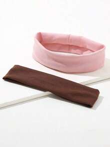 ROMWE 6pcs Solid Color Elastic Headbands, Suitable For Sports And Casual Use - 多色 3 - 查看 3