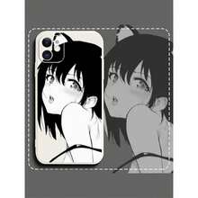 Cartoon Anime Girl Case – pocket-sized kawaii for every  Covers 17 / 16 family / 15 line / 14 line / 13 line / 12 line / 11 Pro-Max / 8 / X / XS Smudge-proof, fashion-fresh, -ready out of the box. - Negro - Ver 3