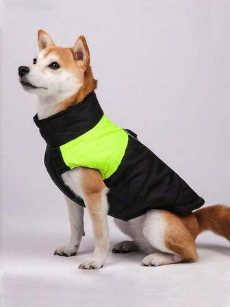 1pc Autumn/Winter New Pet Jacket, Designed For Various Dog Breeds, Convenient Snap Closure, High-Quality Fabric For Warmth And Wind Protection, Suitable For Daily Dog Walking, Outdoor Activities, And Pet Adventures