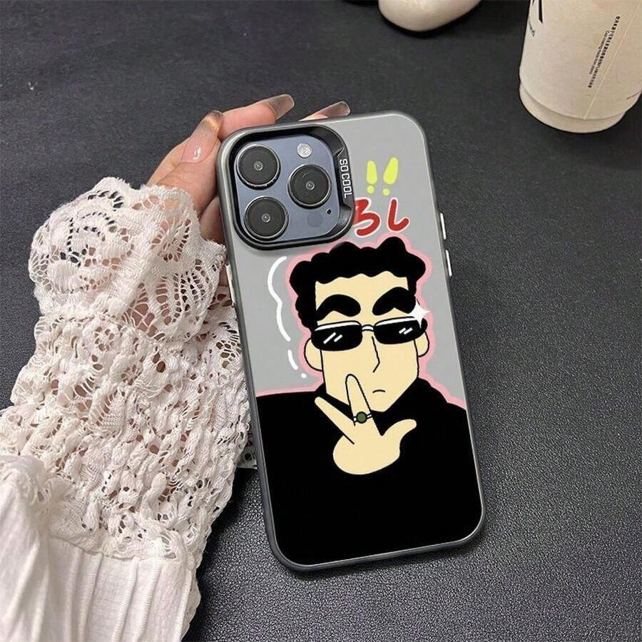 Funda Mini Esmerilada Comic Comic Boy para 17 Air 16 E 15 14 Plus 13 12 Mini 11 Pro Max, Cubierta de Silicona a Prueba de Golpes de Lámina Acrílica - 77-blanco - Ver 1