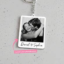 1/2 piezas Llavero personalizado, Llavero con foto y texto personalizados, Recuerdo de pareja, Regalo de aniversario, Anillo de llaves con foto, Regalo con nombre personalizado (Para él/ella), Regalo del Día de San Valentín - Multicolor - Ver 2
