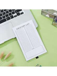 Bloc de notas magnético para lista de la compra para refrigerador, bloc de notas magnético blanco para nevera, bloc de notas magnético para lista de la compra, lista de la compra totalmente magnética, hecho de papel grueso, se puede escribir y arrancar fácilmente con una mano, cada página tiene suficiente espacio para escribir, adecuado para bolígrafo/lápiz de tamaño estándar.