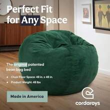 CordaRoy's - Puf Convertible de Chenilla, Lavable a máquina, Funda de Tela de Chenilla, para sótano, Sala de Estar, Sala de Juegos, recámara y más, tamaño matrimonial, Selva Tropical | Fabricado en(Queen Selva tropical) - Multicolor - Ver 5