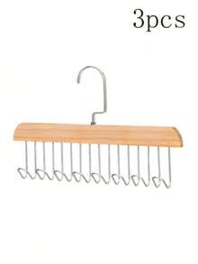 1/3PCS Multi-Functional, Wooden, Non-Slip Scarf Hanger, Tie Rack, Belt Rack, Clothing Organizer Hanger, Closet Organizer, Space Saving, Valentine's Day, New Year, Room Decor, Hangers, Closet Organization And Storage, Hangers For Clothes, Clothing Rack, Organization And Storage