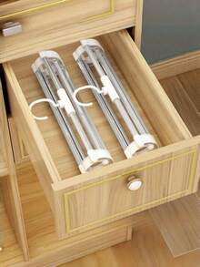 [Foldable Trouser Rack] 2 Pieces Of Space-Saving Stainless Steel Trouser Racks With Foldable Design, Suitable For Jeans And Trousers, Durable Wardrobe Organizer With White Plastic End Covers, Drawer Organizer