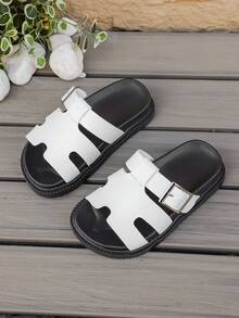 Minimalist Strap Comfortable Versatile Casual Slippers - White - View 2