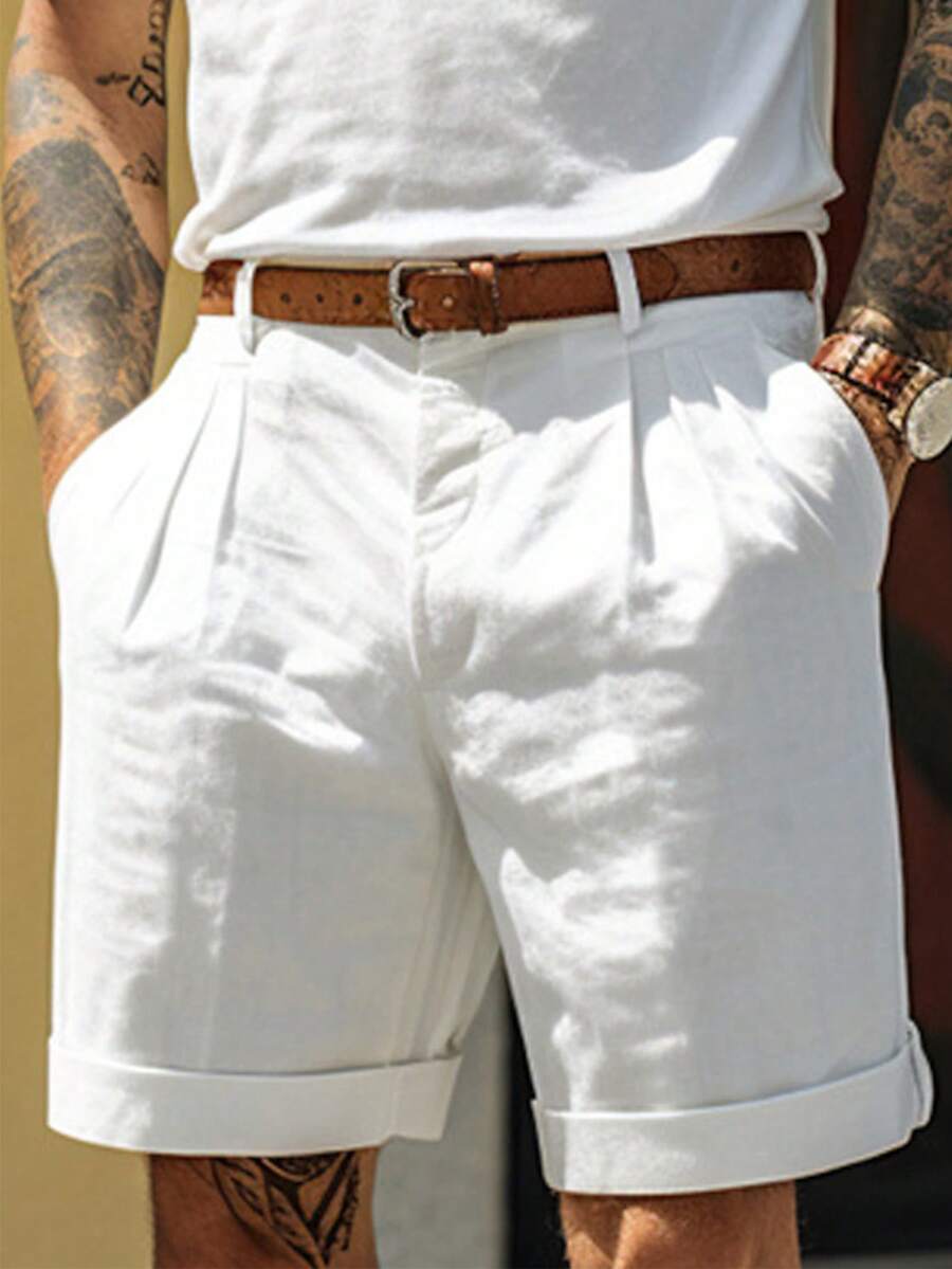 男士夏季休闲百慕大直筒5短裤，时尚户外短裤，工作服短裤