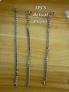 男士不锈钢简约时尚链条手链，日常佩戴手链