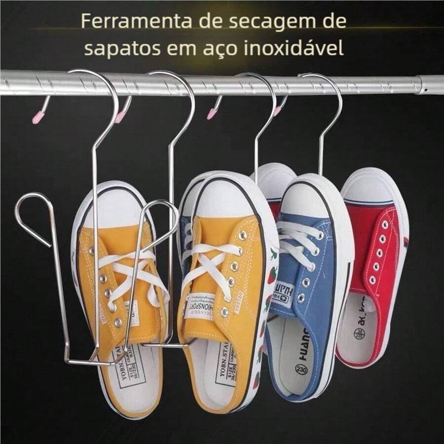 Space-Saving Shoe Drying Rack In Steel - Gümüş - Görünüm 1