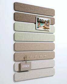 Cork Board Alternative Felt Strip Board 8-Pack 13"X2", Office Pin Board With 50 Push Pins, Adhesive Install For Bedroom Door & Home Office(Linen Dusk) - Hồng - Xem 9