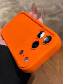 Minimalist Orange Matte Apple Phone Case Compatible With IPhone 17 Pro Max/17 Pro/17 Air/17/16/16 Pro Max/16 Plus/16 Pro/16E/15/15 Pro Max/15 Pro/15 Plus/11/12/13/14 Pro Max/12 Pro/12 Pro Max/13 Pro/13 Pro Max/14 Pro/14 Pro Max, Thick Matte Full-Body Shockproof - Orange - View 4