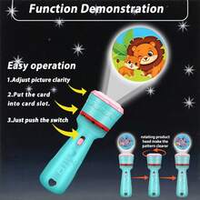 1 Set Of Children's Projection Flashlight Toys, Slideshow Lighting Flashlight, Puzzle And Early Education Fun Creativity