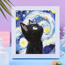 5D DIY Diamond Painting Kit, Full Round Diamond Diamond Painting, Cat In Flowers Animal Theme, Mosaic Diamond Craft, Suitable For Home Wall Decor And Desktop Ornaments, Ideal Gift Choice - 7.87 Inches X 7.87 Inches - Frameless, Creative Hobby, Arts And Crafts, High Quality Beads, Detailed Artistic Work, Handmade Set, Art Lovers, Handicraft Enthusiasts