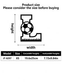 1 pieza Decoración de pared para exteriores, Logotipo inicial, Letra entrelazada de fútbol de metal, Decoración de arte de pared, Decoración de pared de metal clásica de fútbol, Material resistente, Calidad superior, Diseñado con un tema de fútbol, Adecuado para el hogar, la oficina, el dormitorio, la sala de estar, el jardín y otras escenas, Un regalo ideal para los fanáticos del deporte, Una decoración de logotipo de metal personalizada artística y moderna, Una excelente opción para regalos de inauguración de la casa, cumpleaños y días festivos, decoración de habitaciones, decoración de dormitorios, hogar - Multicolor - Ver 14