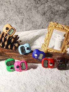 1 Stück/5 Stücke/10 Stücke Blumen- & Strass-verzierter manueller Zähler, kompakter mini tragbarer Fingerring-Klicker-Zähler, Daumendruckzähler, geeignet für Lernen, Sport und andere Zählaktivitäten - Verschiedenfarbig - Übersicht 7