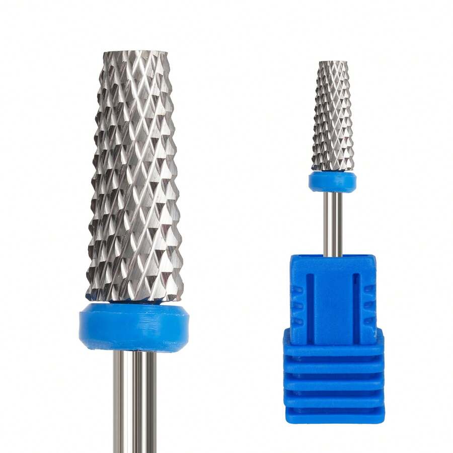 1pc Tungsten Carbide Nail Drill Bit, Cross Grooved Fast Removal Gel, Nail Polish Remover Sanding Head For Nail Art Electric Manicure Machine - Blue - View 1