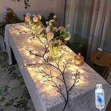 72/96 LED Lámpara flexible de vid, lámpara decorativa con forma de árbol de abedul, 8 modos de iluminación, decoración de planta realista para el hogar, sala de estar, fiesta y decoración navideña - regalo perfecto para cumpleaños, Navidad, Día de la Madre, Acción de Gracias - 1 pieza - Ver 8