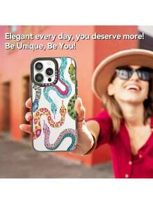 Compatible With 11 To 16 Pro - Fun And Stylish Case - Durable And Fashionable Phone Case - Feminine Snake Print Design For 11 To 16 Pro 6.1" - 彩色 - 查看 6