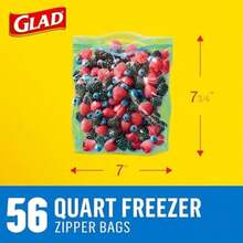 Glad Storage Bags, Freezer Zipper Gallon, 40 Count (Pack of 4)(Bolsas congeladoras de cuarto de galón) - Multicolor - Ver 5