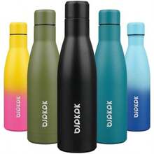 BJPKPK - Botellas de agua de acero inoxidable, 750 ml, botellas de agua aislantes, botellas de agua deportivas que se mantienen frías durante 24 horas y calientes durante 12 horas(0.5 Litros Negro (Midnight Black)) - Multicolor - Ver 1