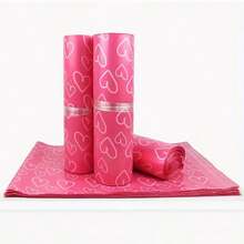 25/50/100 Pcs Heart Pattern Waterproof Mail Bags - Durable Plastic Clothing And Daily Package Delivery Bags, Suitable For Party, Wedding Gift Bags - Multicolor - View 4