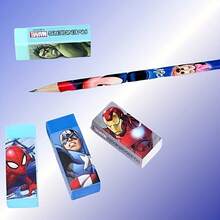 Marvel 4 Pcs/Set Set Of Spider Man, Iron Man, And Hulk Movie Themed Erasers, Oval Rubber Erasers, Replaceable Pencils, Suitable For Exams, Office Pencil Prizes And Party Gifts, Christmas, Halloween, Holiday Gifts New Year's Gift, Valentine's Day Gift, Easter Gift - Multicolor - View 2