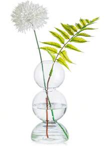 EstiloGlasseam - Florero PequeñO úNico, Bonitos Jarrones De Vidrio Soplado Para Flores, Floreros Modernos De Bolas Transparentes - Florero Redondo Decorativo Para DecoracióN Del HogarVersióN Mejorada - Verde - Ver 10