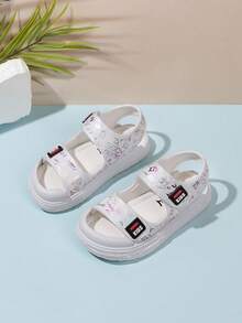 1双休闲百搭魔术贴凉鞋，软底防滑新款儿童凉鞋，适合小学生，耐穿运动凉鞋 - 米色 - 查看 5