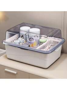 Baby Supplies, Bottle Storage Box, Dust Cover, Draining Rack, Baby Tableware, Toys, Newborn Complementary Food Storage Box - Multicolor - View 5