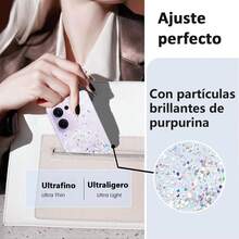 Funda para Reno 12 F para Reno 12 FS Funda,Suave Antiarañazos,Concha de Purpurina Transparente - OPPO Reno 13 Pro 5G - Ver 4