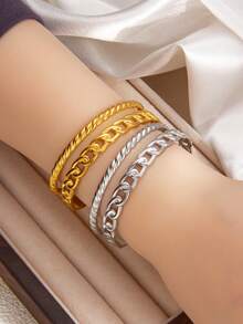 1 件不锈钢开口手镯，适合日常佩戴 - 星星 - 查看 7